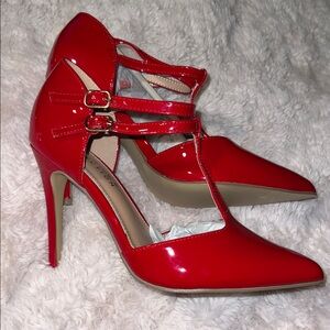 NWT Journee Collection Red Patent Leather Stiletto Heels